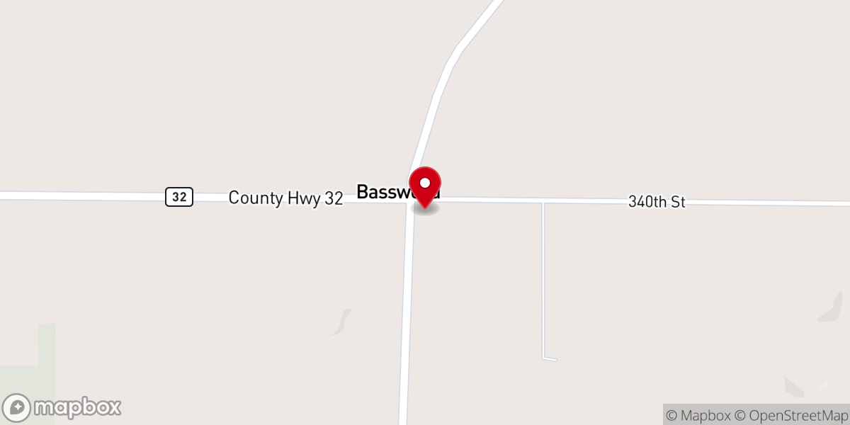 Map showing location of Basswood Baptist Church