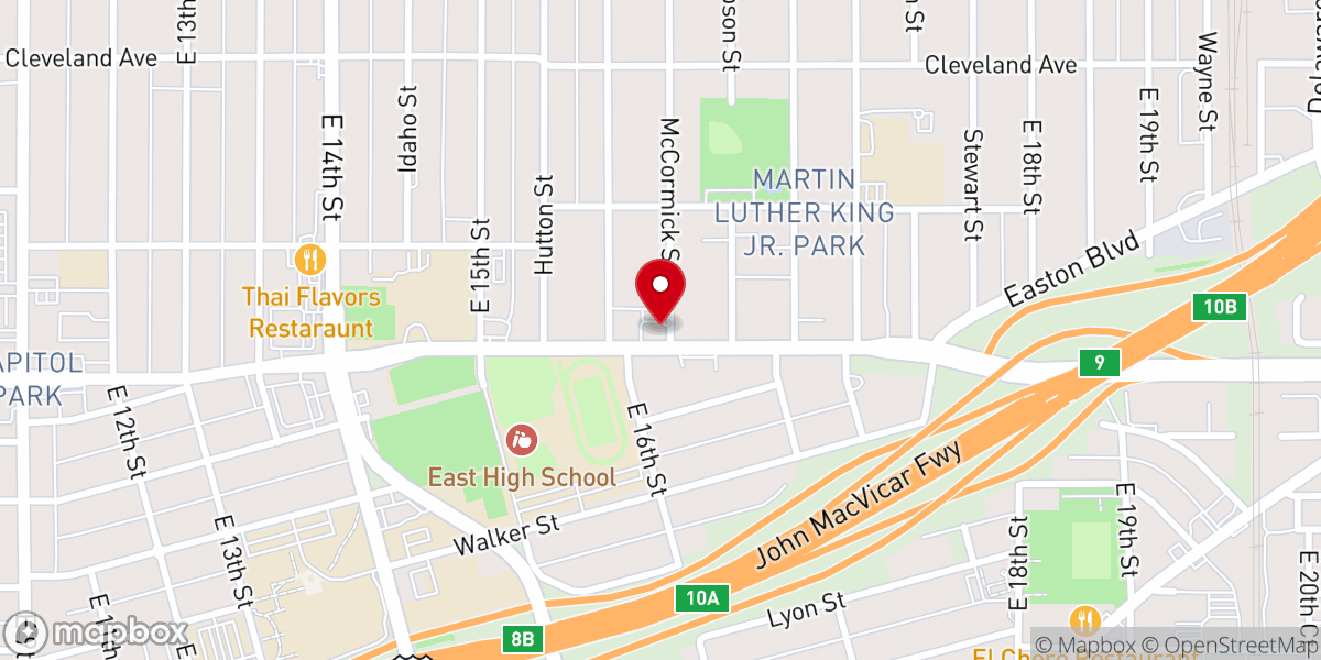 Map showing location of Union Baptist Church