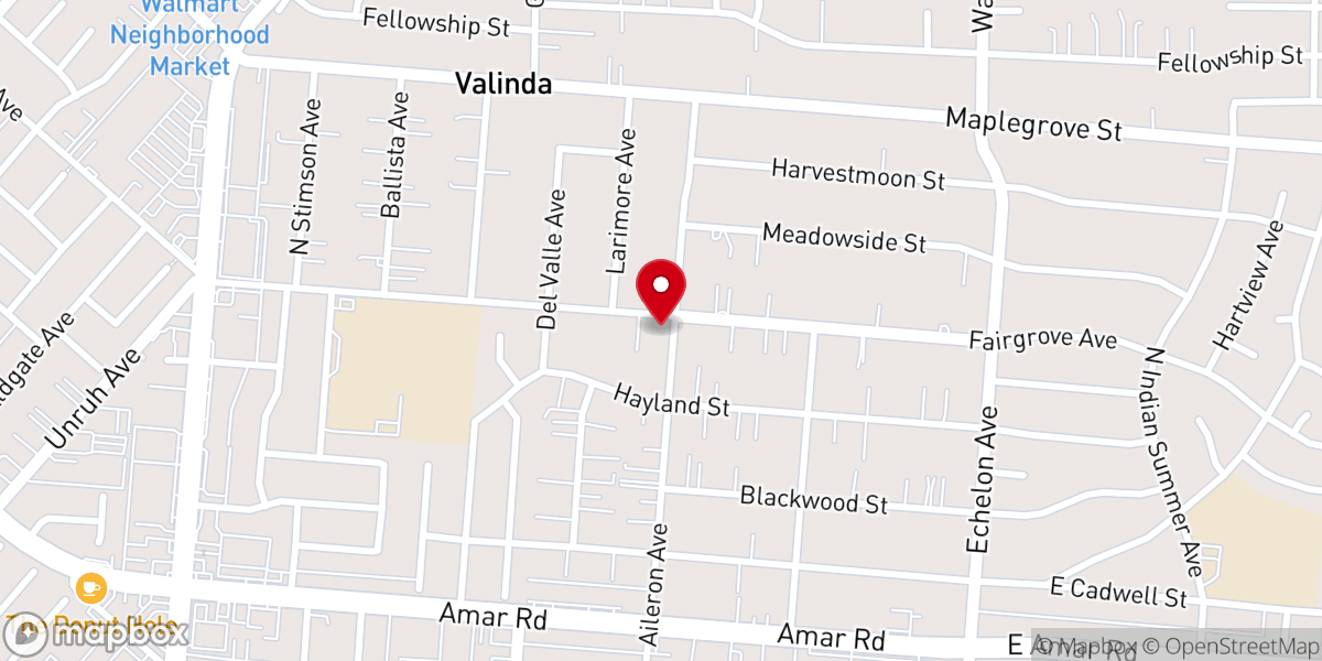 Map showing location of La puente church of nazarene