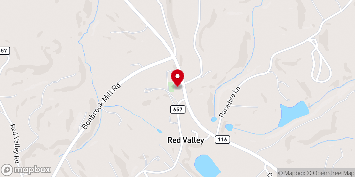 Map showing location of Red Valley United Methodist