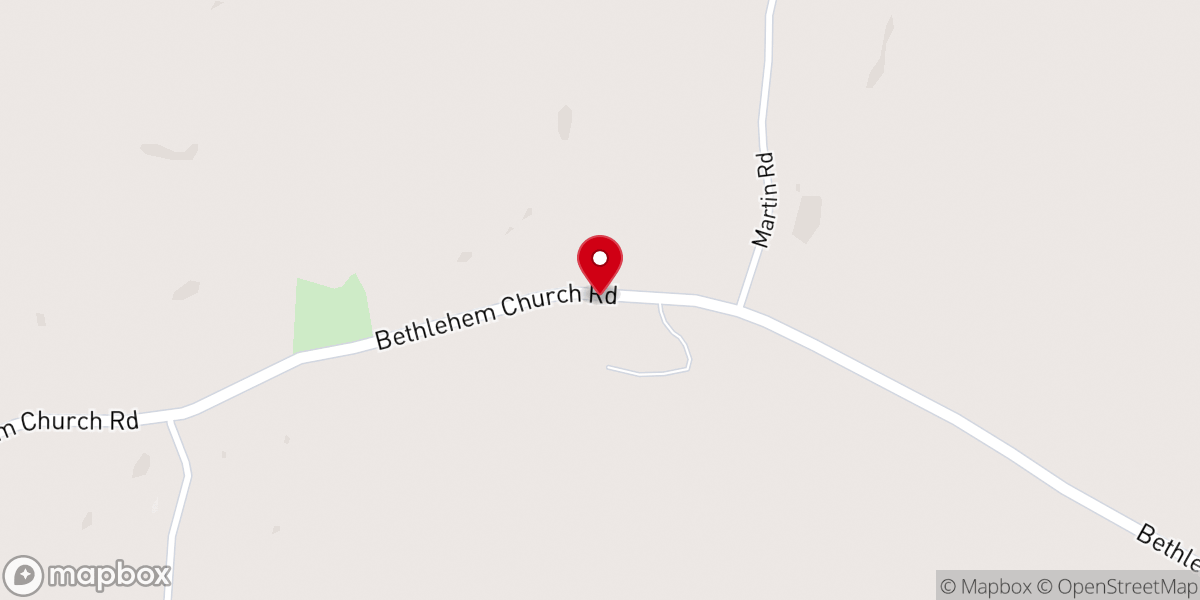 Map showing location of Bethlehem Baptist Church