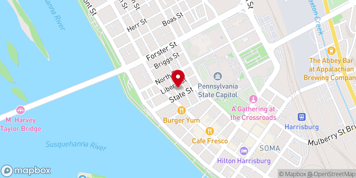 Map showing location of Cathedral of Saint Patrick