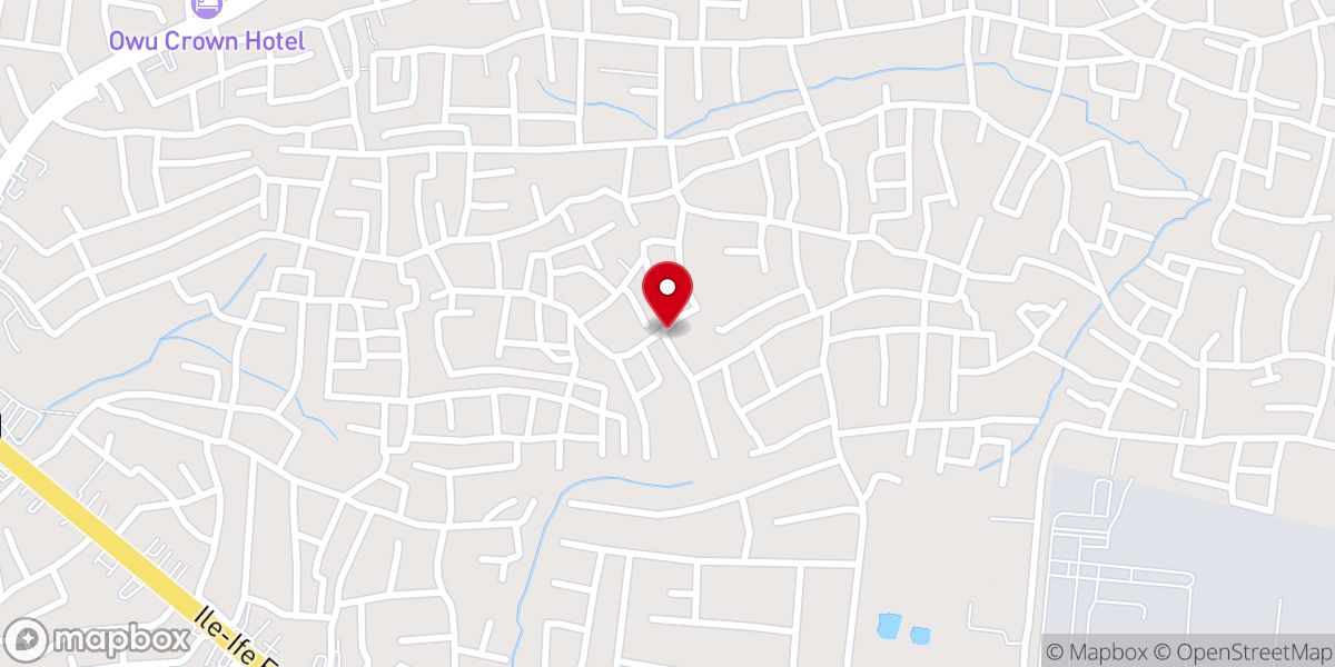 Map showing location of Living Faith Church, Molade (BTS Hall)
