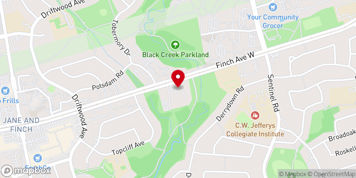 Map showing location of Northminster Baptist Church