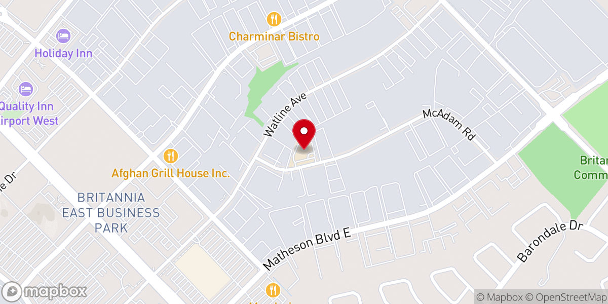Map showing location of Al Huda Institute Canada