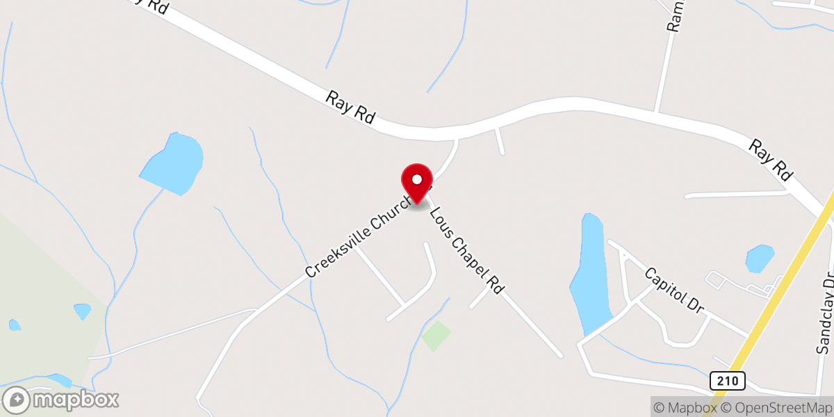 Map showing location of Creeksville AME Zion Church