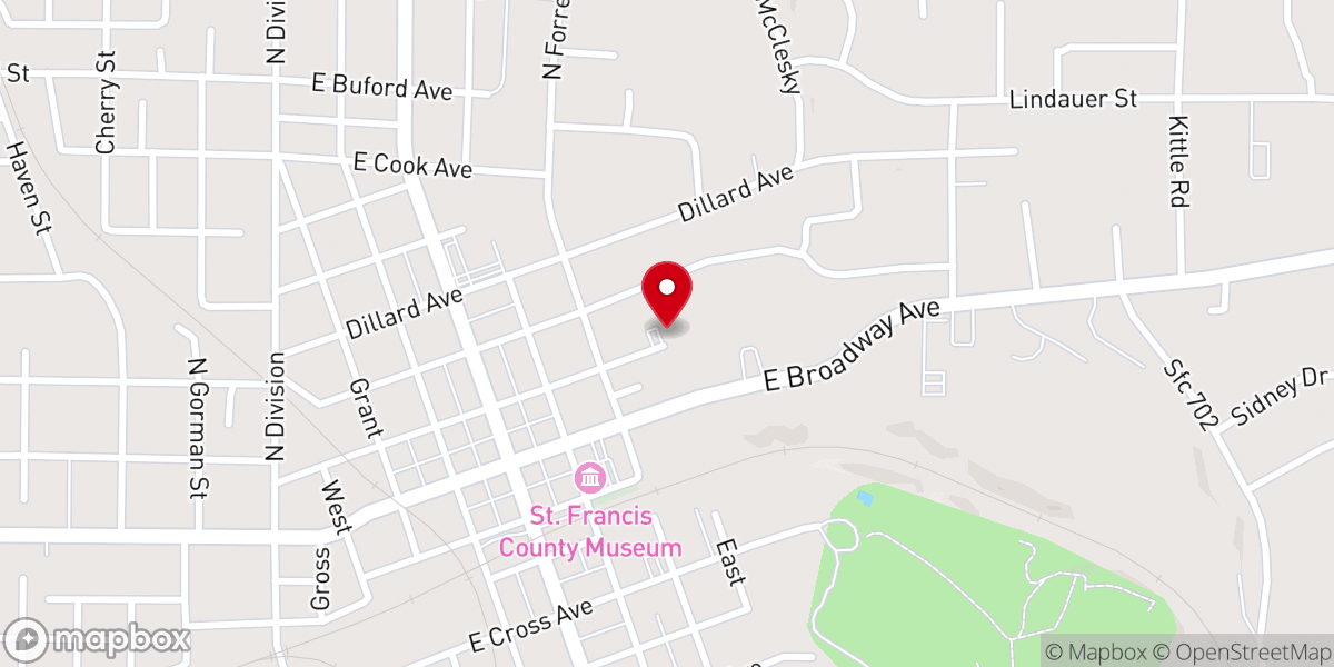 Map showing location of Forrest Ridge Apartments