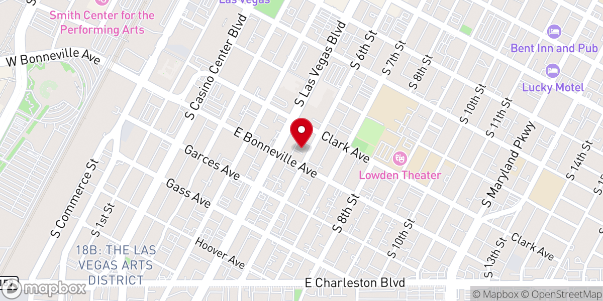 Map showing location of Las Vegas Wedding Chapels