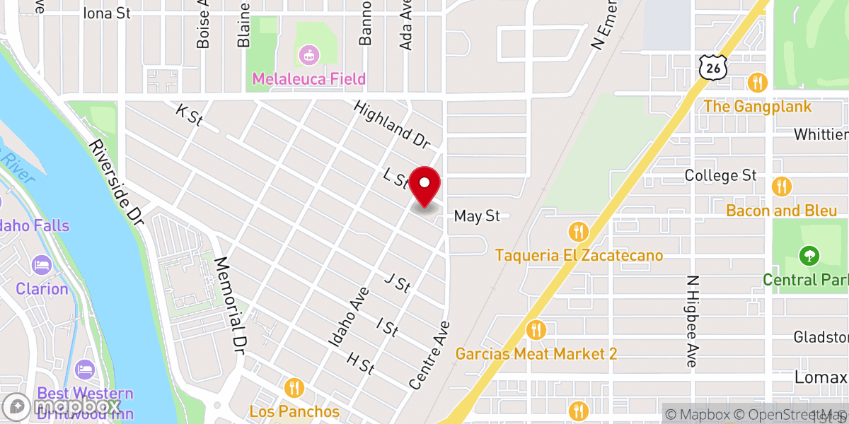 Map showing location of Salvation Army Idaho Falls Corps