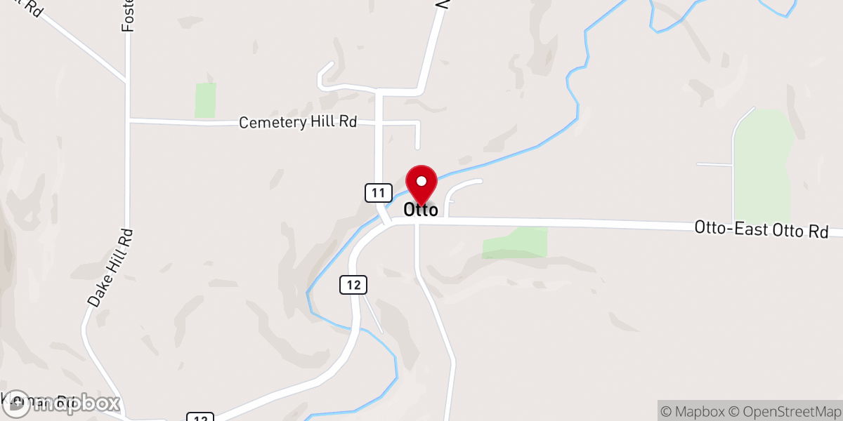 Map showing location of First Congregational Church of Otto