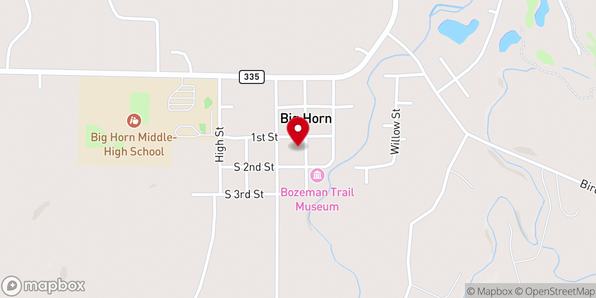 Map showing location of Barn in Big Horn