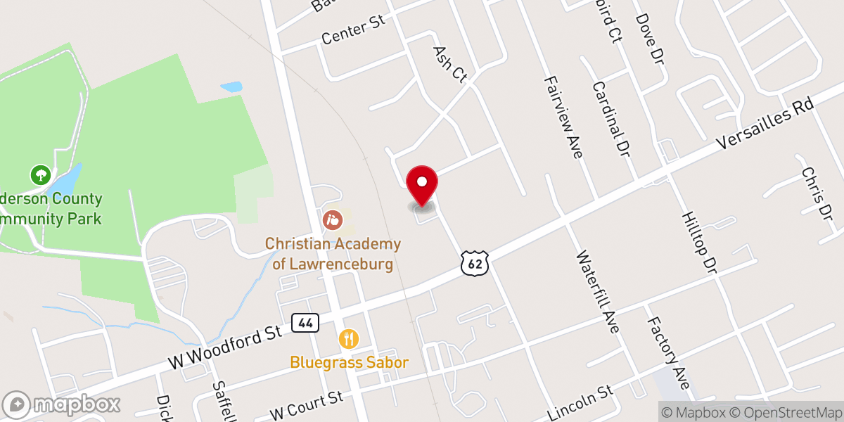 Map showing location of Lawrenceburg United Pentecostal Church