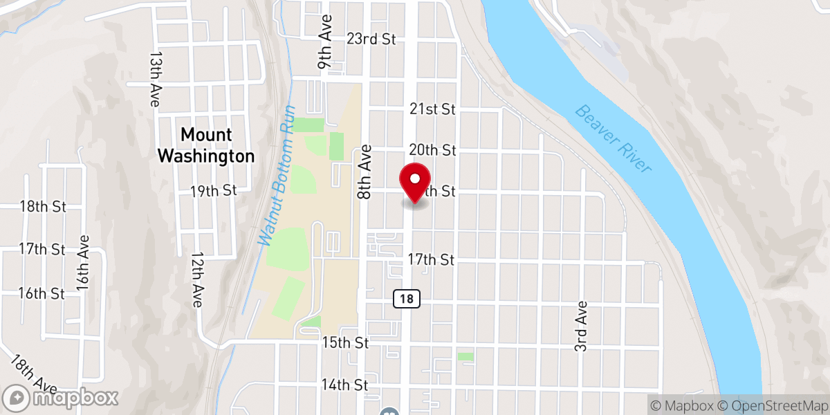 Map showing location of Beaver Brewing Company