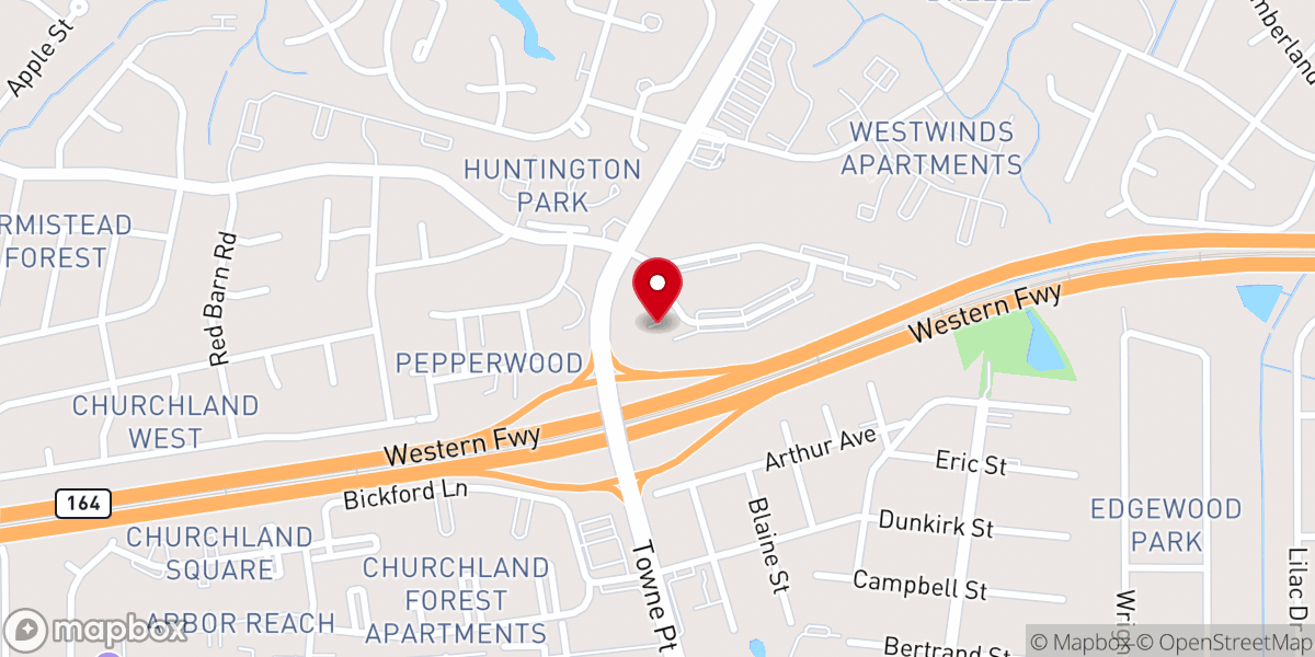 Map showing location of Churchland North Baptist Church