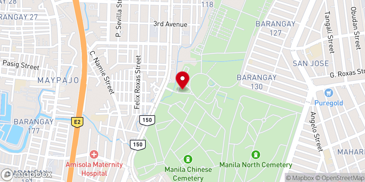 Map showing location of San Pancracio Parish Church (Diocese of Kalookan)