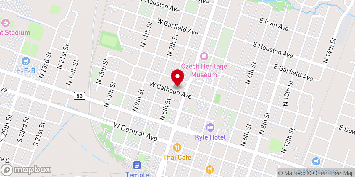 Map showing location of First Christian Church