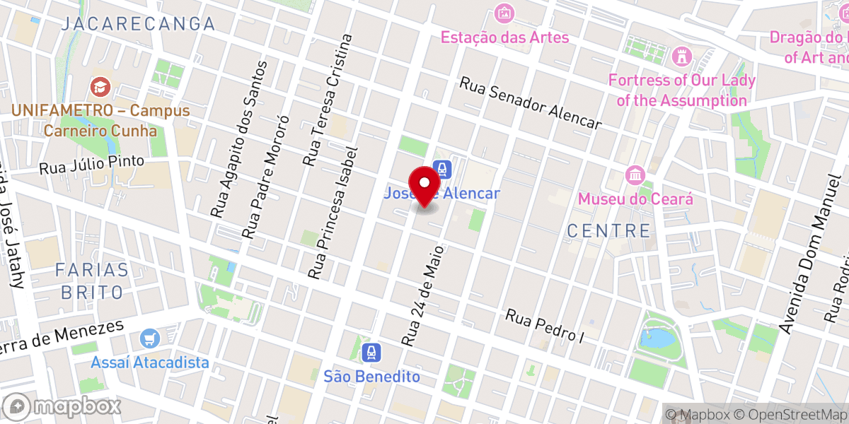 Map showing location of Igreja Universal