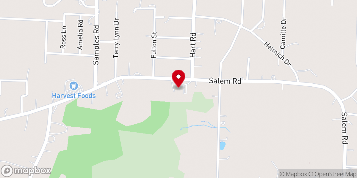Map showing location of Salem United Methodist Church