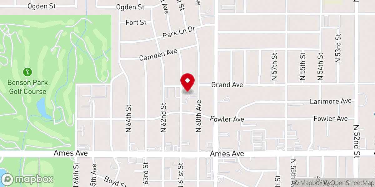 Map showing location of Omaha Kanyaw Baptist Church