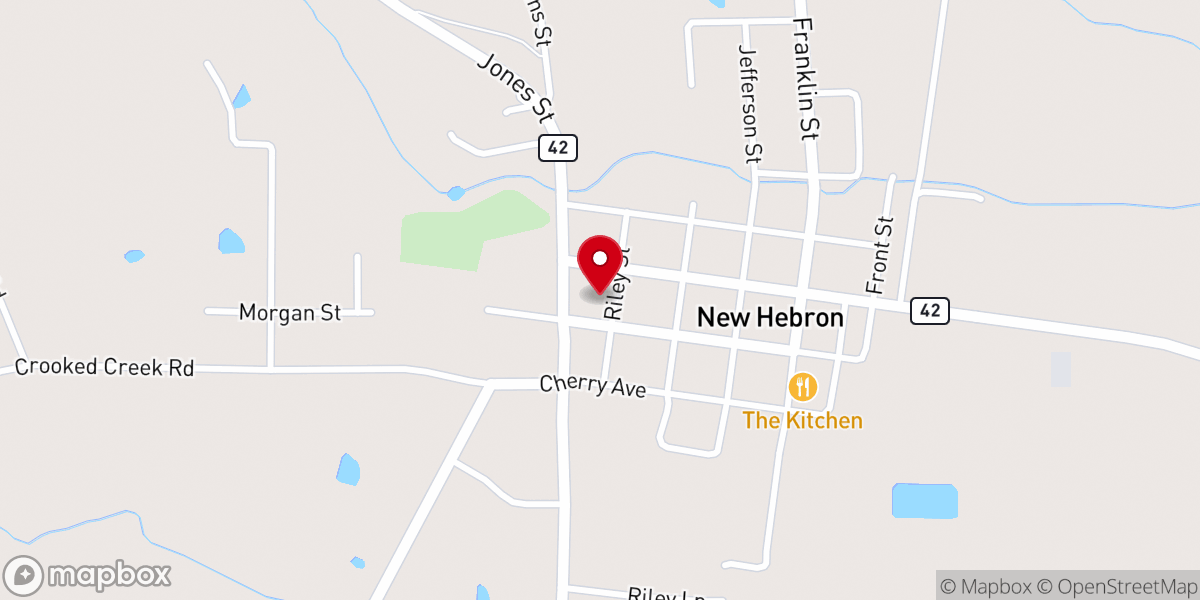 Map showing location of Newhebron Methodist Church