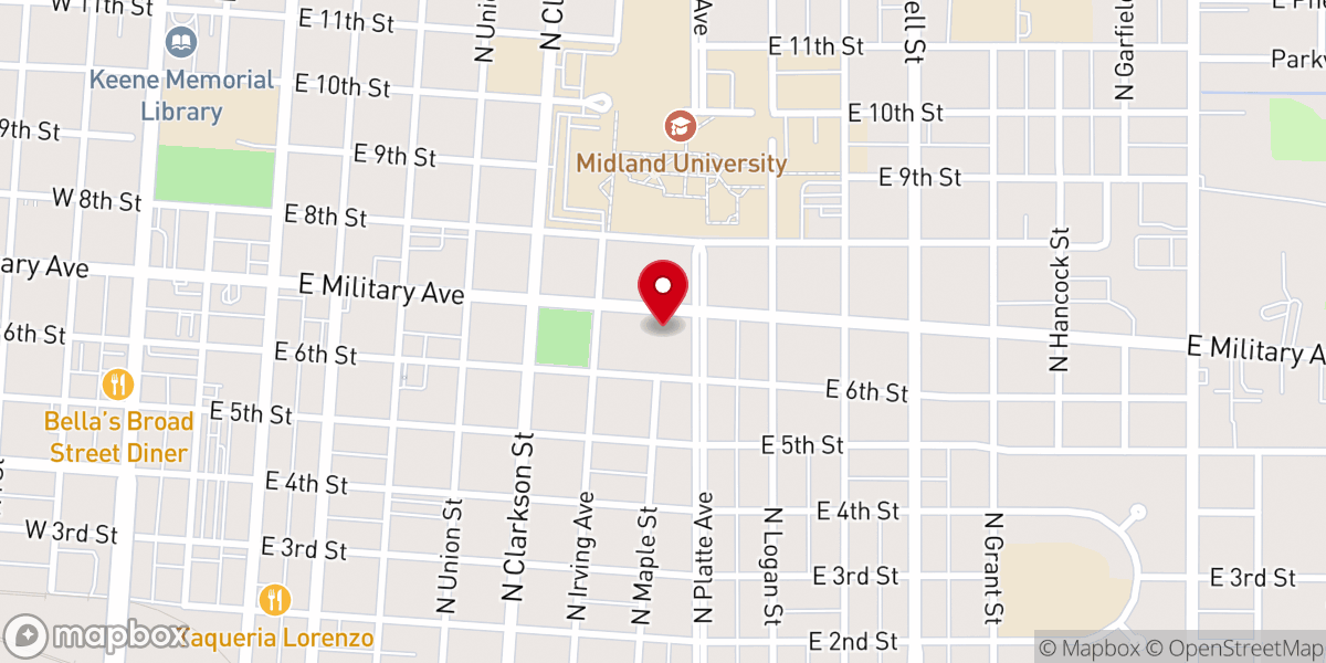Map showing location of Griffin Memorial Chapel