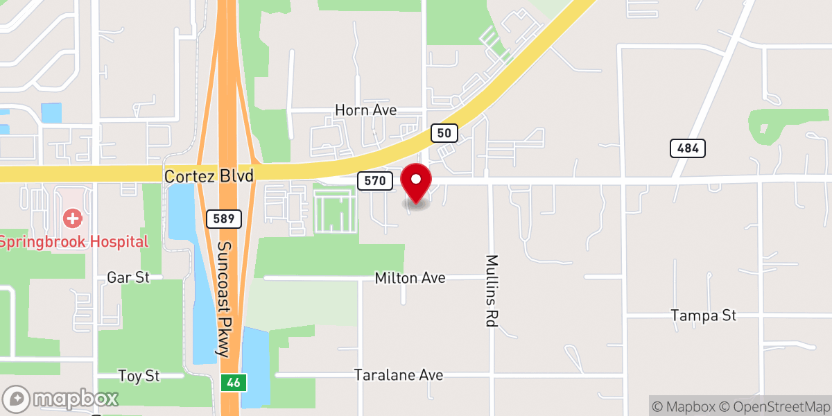 Map showing location of New Hope Baptist Church of Brooksville, Fl