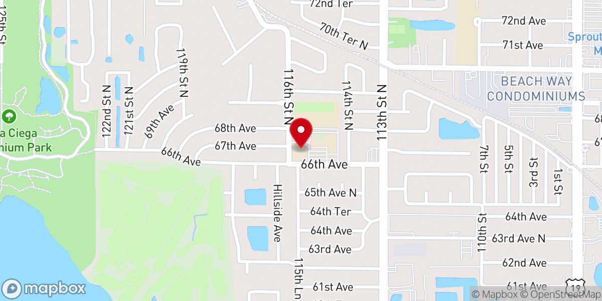 Map showing location of Blessed Sacrament Catholic Church