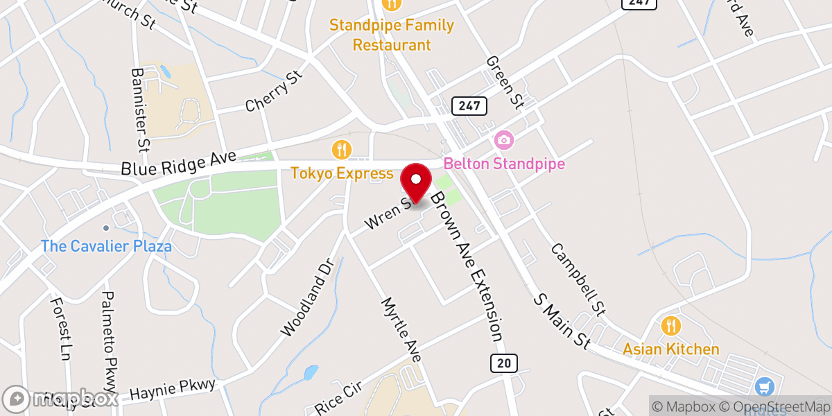 Map showing location of First Baptist Church