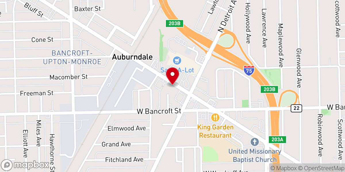 Map showing location of Tried Stone Church of God in Christ