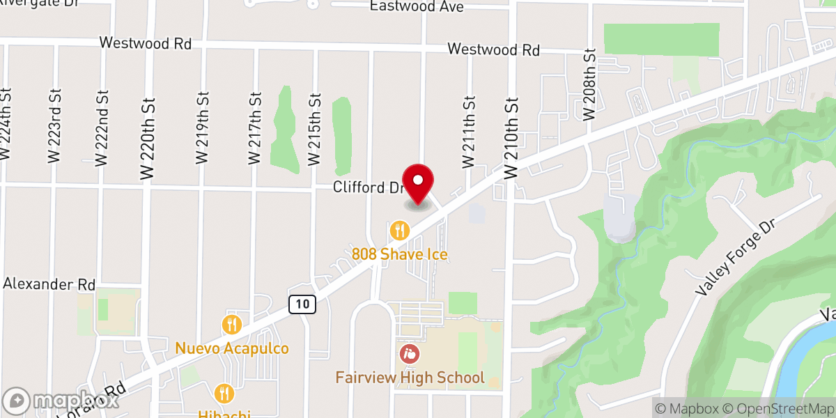 Map showing location of Journey Church Fairview Park Campus