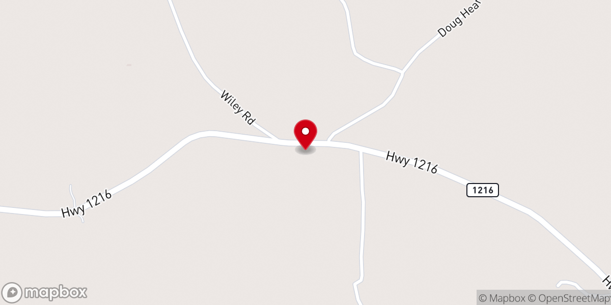 Map showing location of Bethsadia Baptist Church