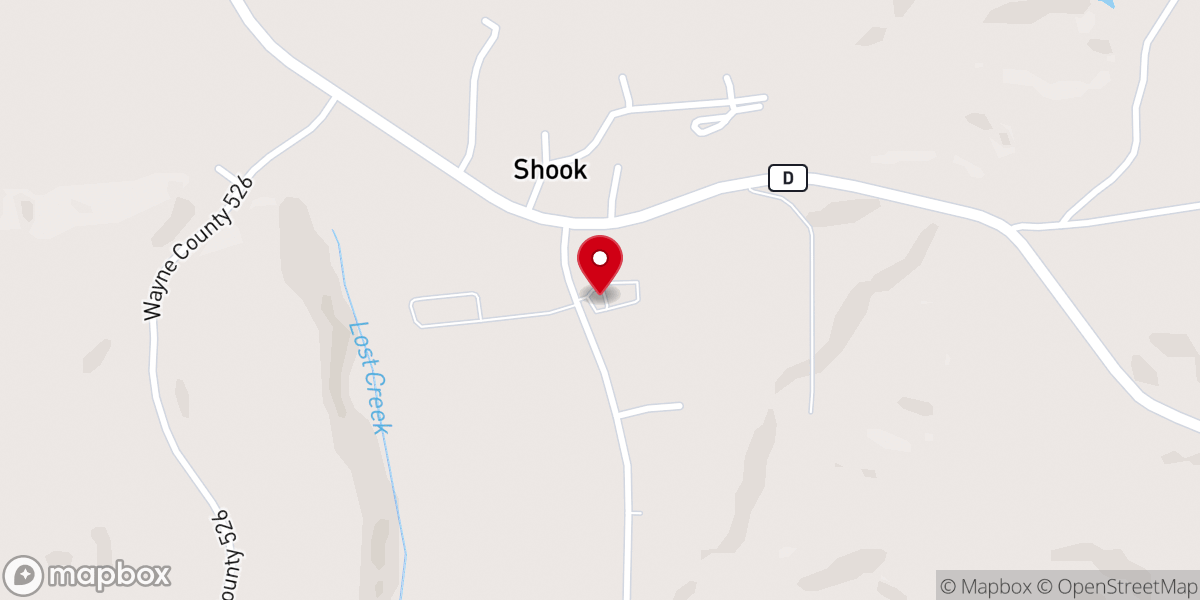 Map showing location of Shiloh Church