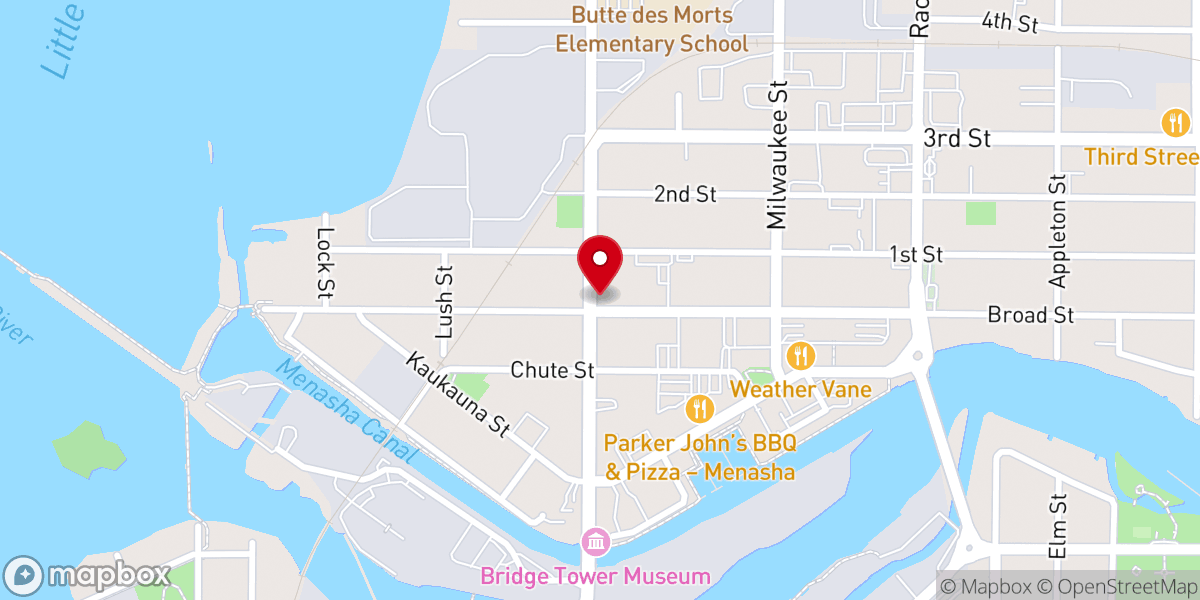Map showing location of Trinity Lutheran Church and School - Food Pantry