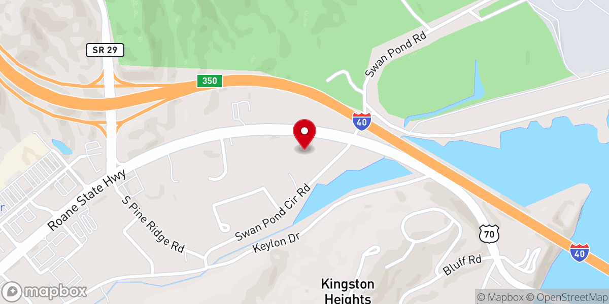 Map showing location of Roane County Cooperative Ministries