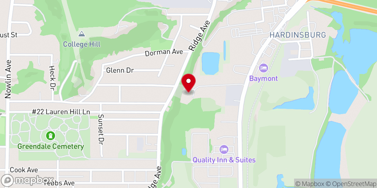 Map showing location of Bible Baptist Church