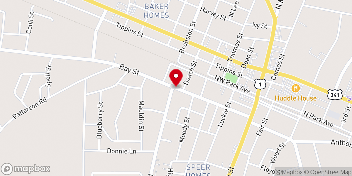 Map showing location of Praise Tabernacle Holiness Church