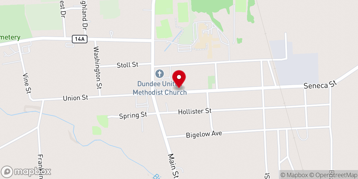 Map showing location of Dundee Baptist Church