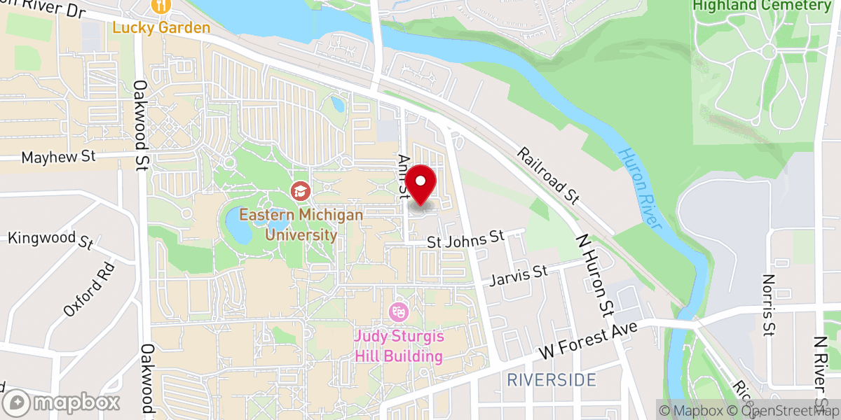 Map showing location of Cross & Resurrection, The Chapel at EMU