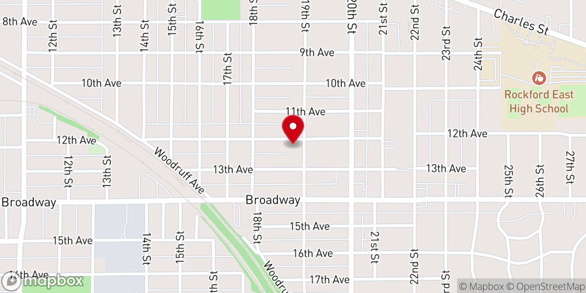 Map showing location of Tabor Lutheran Church