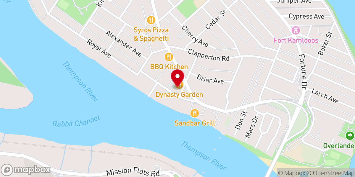 Map showing location of Kamloops Aboriginal Friendship Society