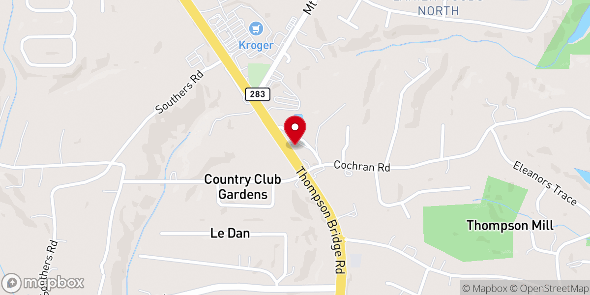 Map showing location of God's Prophecy Worship Center