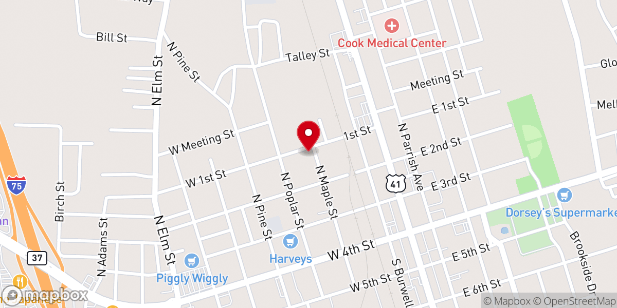 Map showing location of St James Ame Church