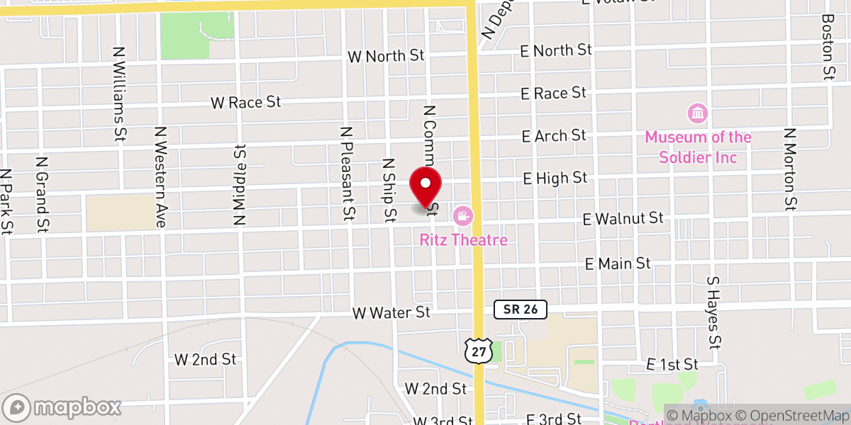 Map showing location of West Walnut Church of Christ