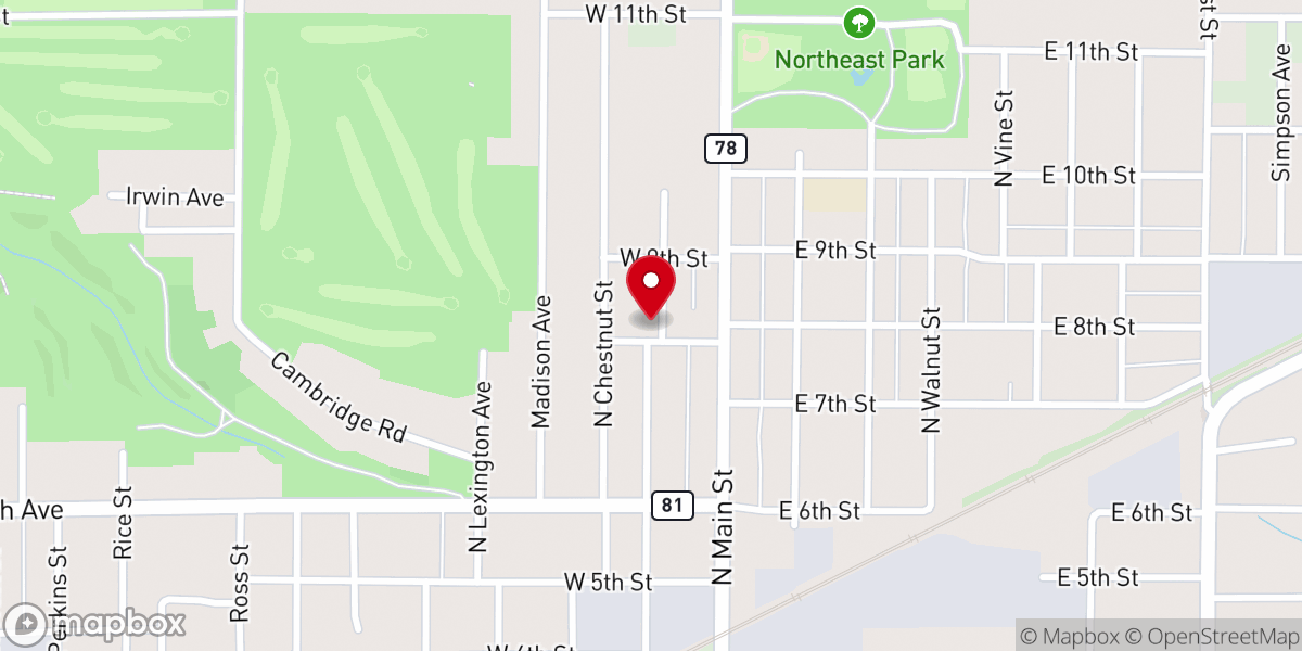 Map showing location of Ark Tabernacle Church