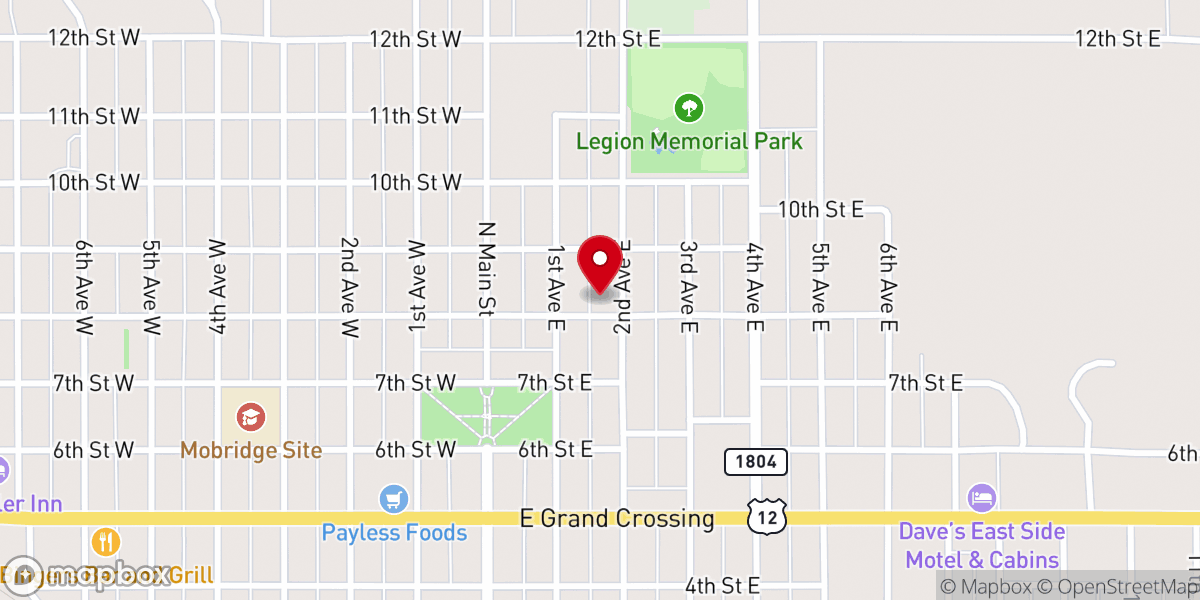 Map showing location of Mobridge Ministerial Association