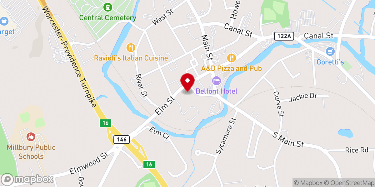Map showing location of Asa Waters Mansion