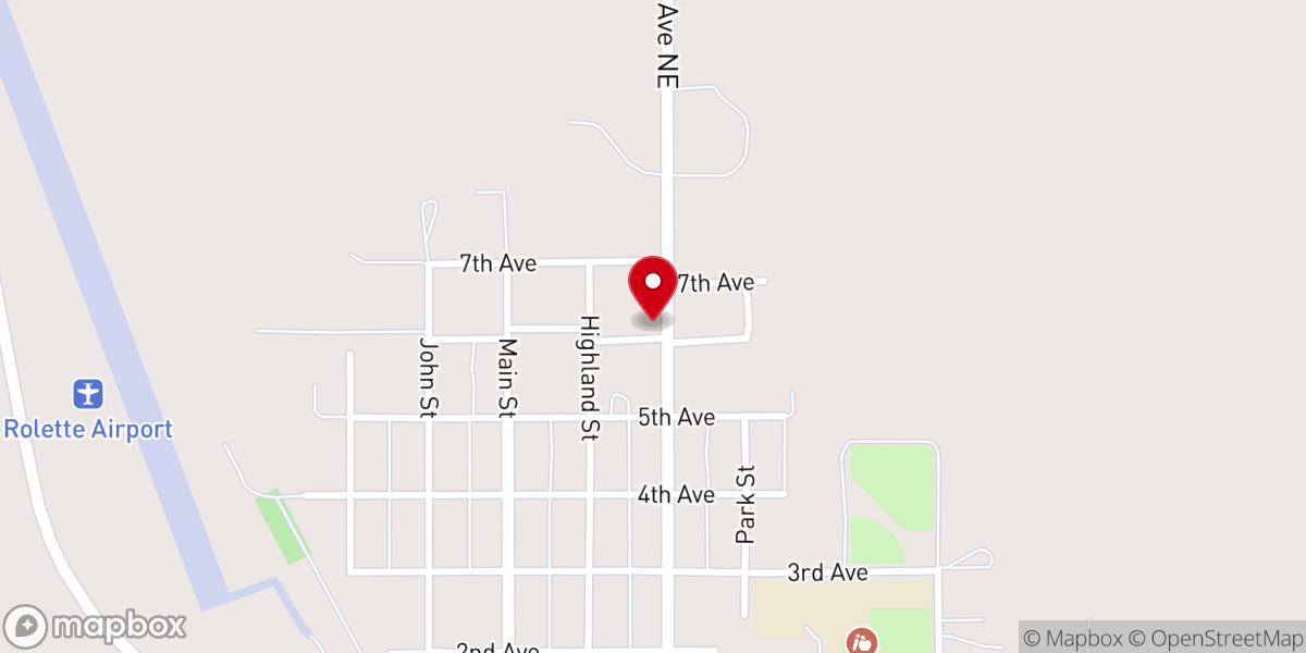 Map showing location of Assembly of God Church