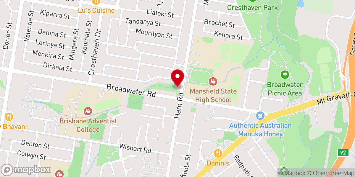 Map showing location of Mansfield Baptist Church