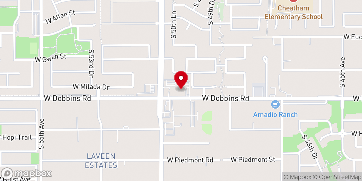 Map showing location of Laveen Baptist Church