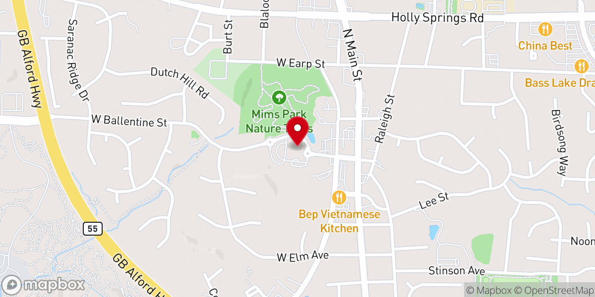 Map showing location of Holly Springs Cultural Center